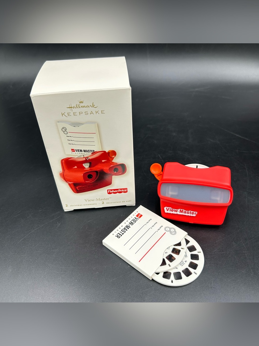 2008 Hallmark Fisher Price View Master Ornament Set 3 Reels Christmas